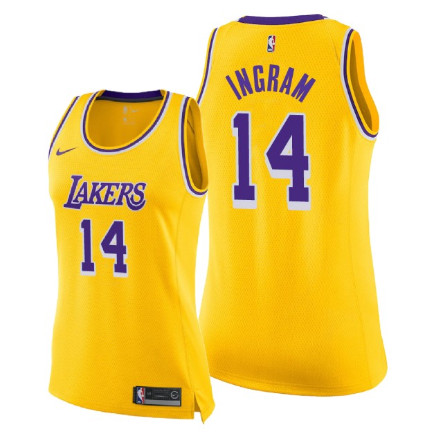 Women's Los Angeles Lakers Brandon Ingram #14 NBA Female Icon Edition Gold Basketball Jersey YJX4383TW